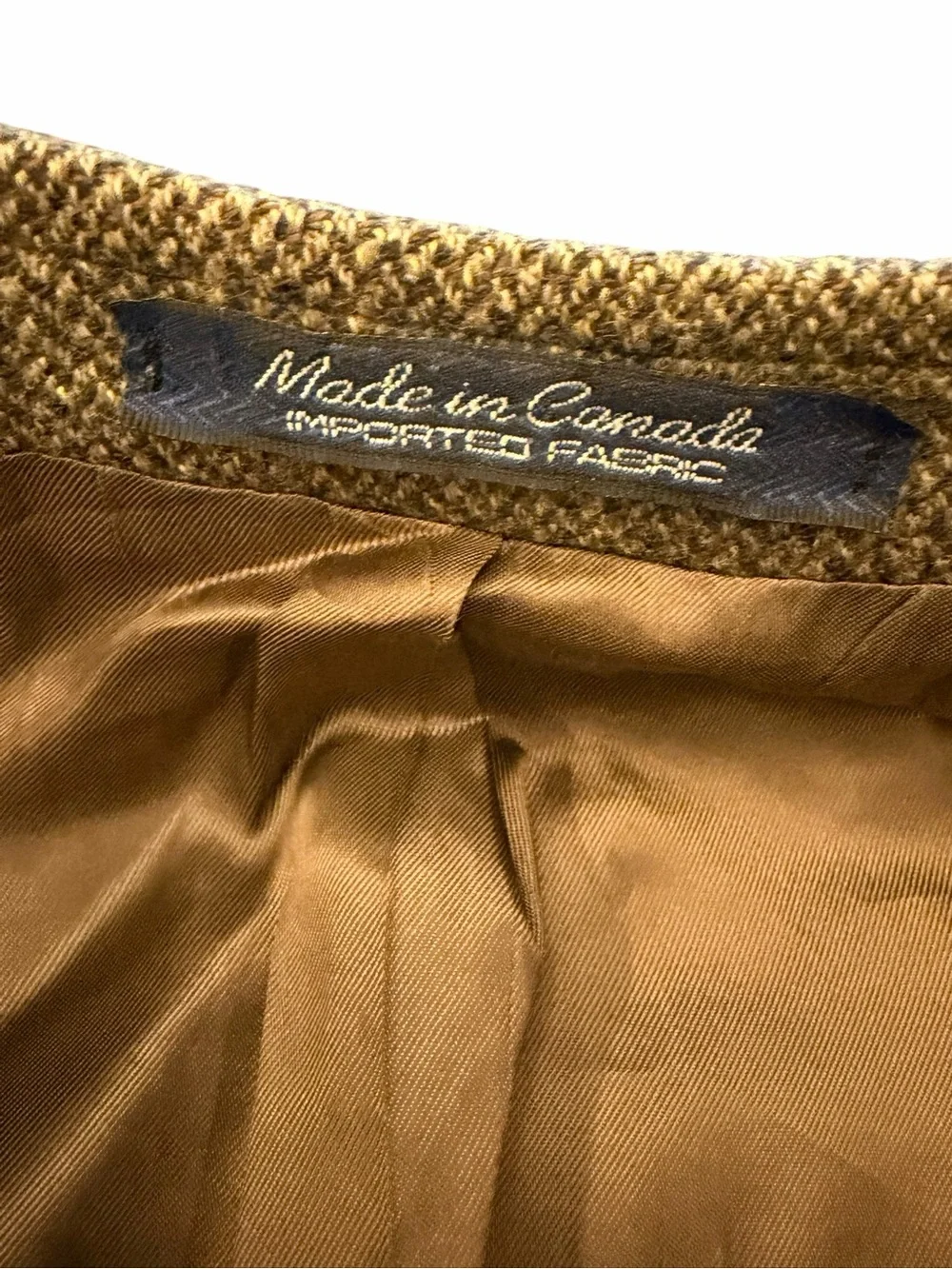 Kasper Virgin Wool Blazer Jacket Brown Herringbone Tweed Vintage Sport Coat 38S